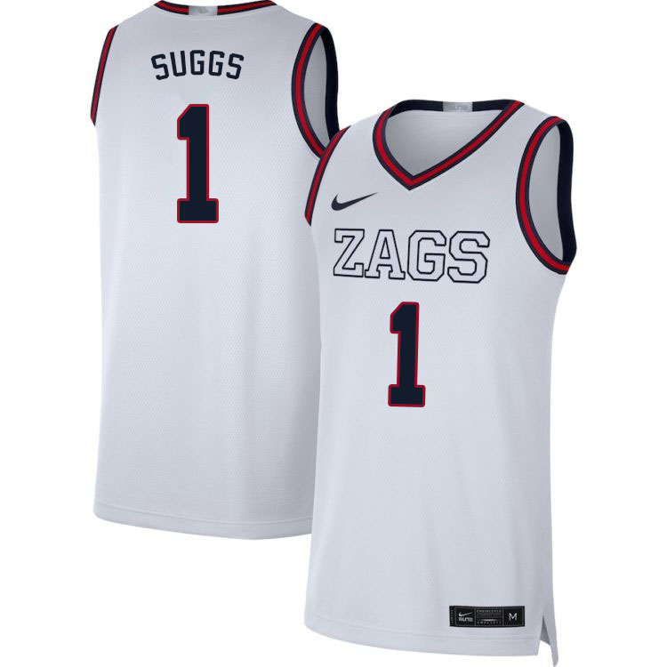 Men #1 Jalen Suggs Gonzaga Bulldogs College Basketball Jerseys Sale-White